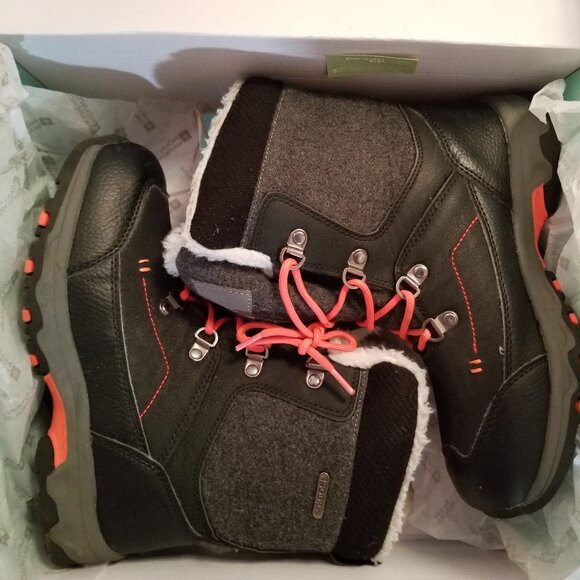 Heavenly Kids Waterproof Fleece Lined Snow Boots - Coral - Picture 1 of 15